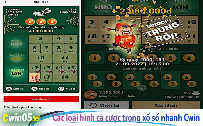 Các loại cược trong xổ số nhanh là gì?